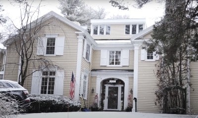 Front of the house with snow